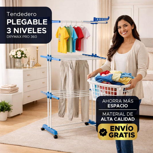 Tendedero Plegable de 3 Niveles DRYMAX PRO 360 🏠🏙️